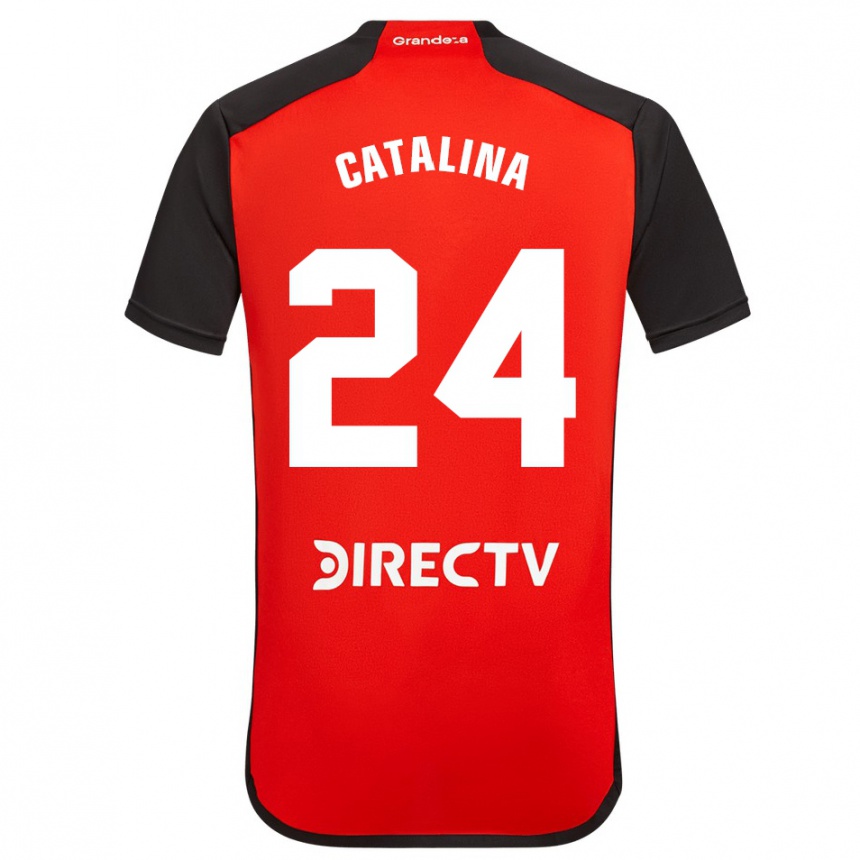 Mujer Fútbol Camiseta Catalina Julia Primo #24 Rojo Negro Blanco 2ª Equipación 2024/25 Perú