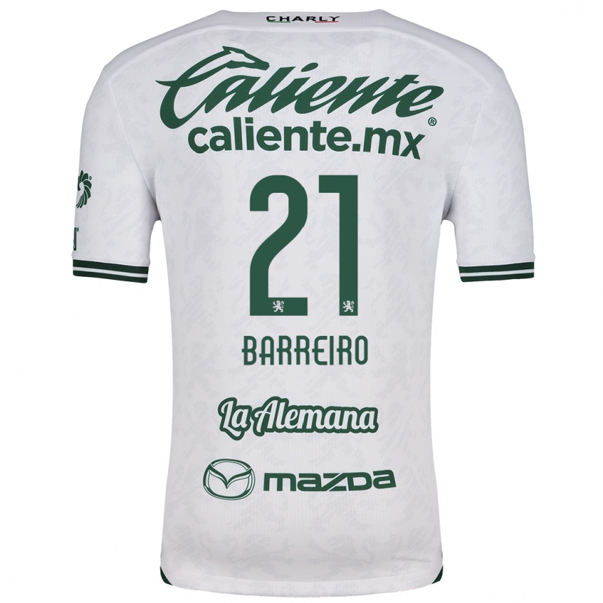 Mujer Fútbol Camiseta Stiven Barreiro #21 Blanco Verde 2ª Equipación 2024/25 Perú