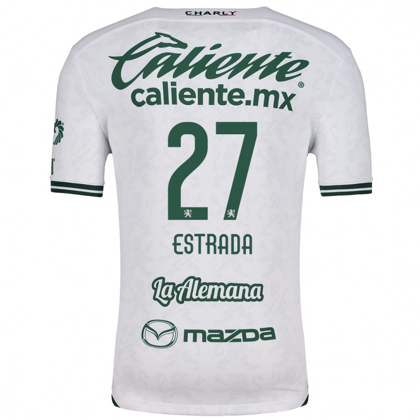 Mujer Fútbol Camiseta Ángel Estrada #27 Blanco Verde 2ª Equipación 2024/25 Perú