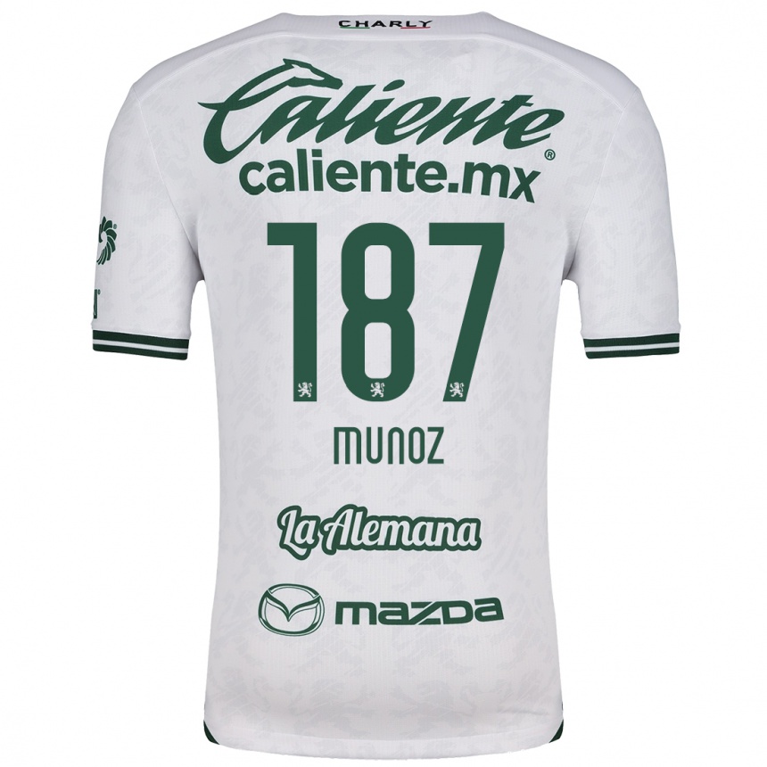 Mujer Fútbol Camiseta Diego Muñoz #187 Blanco Verde 2ª Equipación 2024/25 Perú