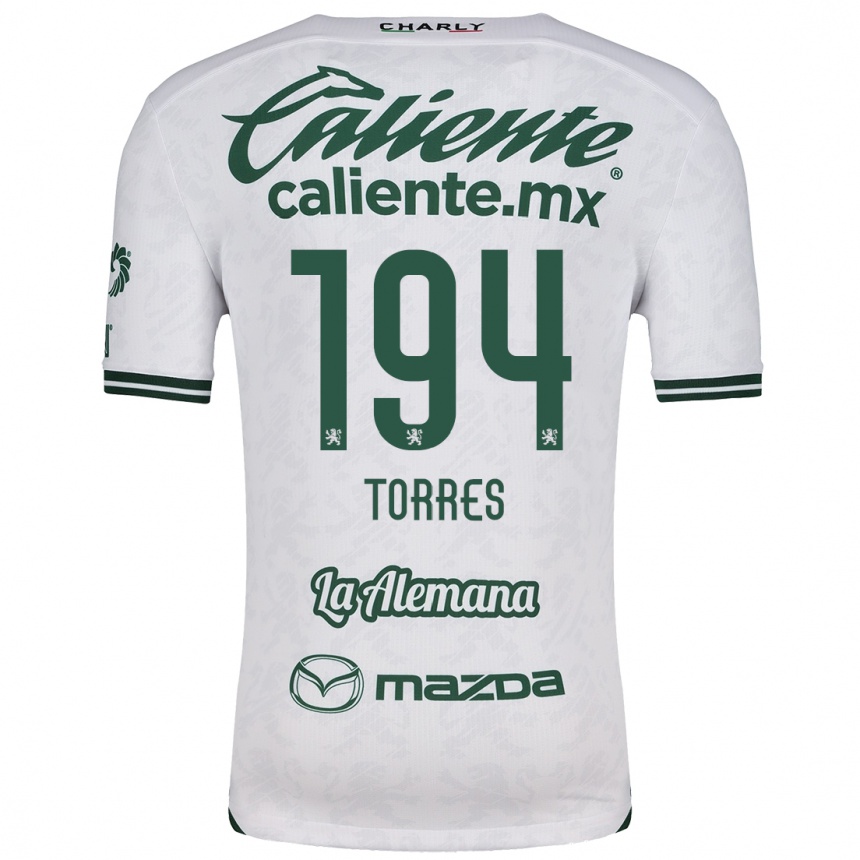 Mujer Fútbol Camiseta Erick Torres #194 Blanco Verde 2ª Equipación 2024/25 Perú