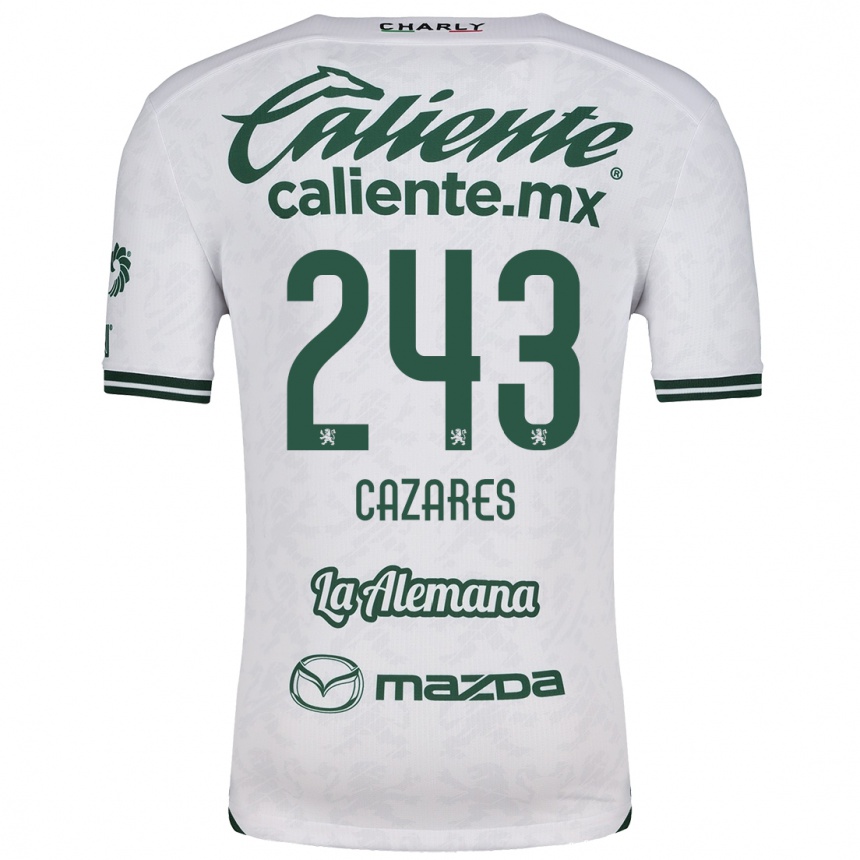 Mujer Fútbol Camiseta Juan Cázares #243 Blanco Verde 2ª Equipación 2024/25 Perú