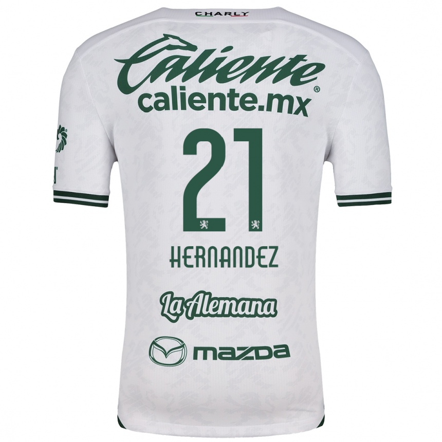 Mujer Fútbol Camiseta Alexa Hernández #21 Blanco Verde 2ª Equipación 2024/25 Perú