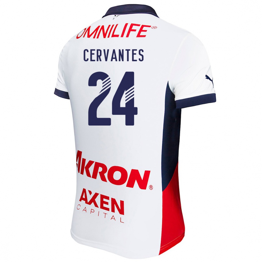 Mujer Fútbol Camiseta Alicia Cervantes #24 Blanco Rojo Azul 2ª Equipación 2024/25 Perú