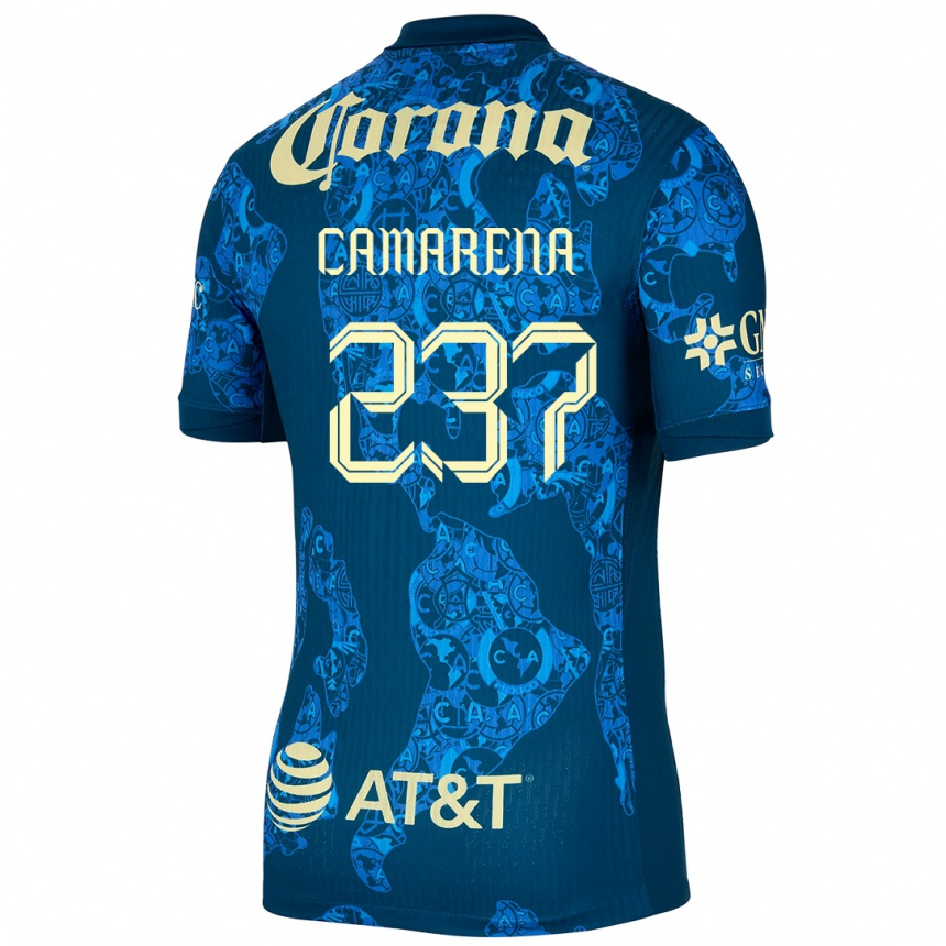 Mujer Fútbol Camiseta Santiago Camarena #237 Azul Amarillo 2ª Equipación 2024/25 Perú