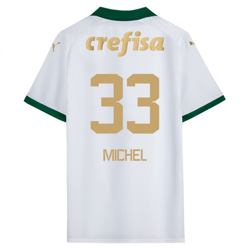 Mujer Fútbol Camiseta Michel #33 Blanco Verde 2ª Equipación 2024/25 Perú