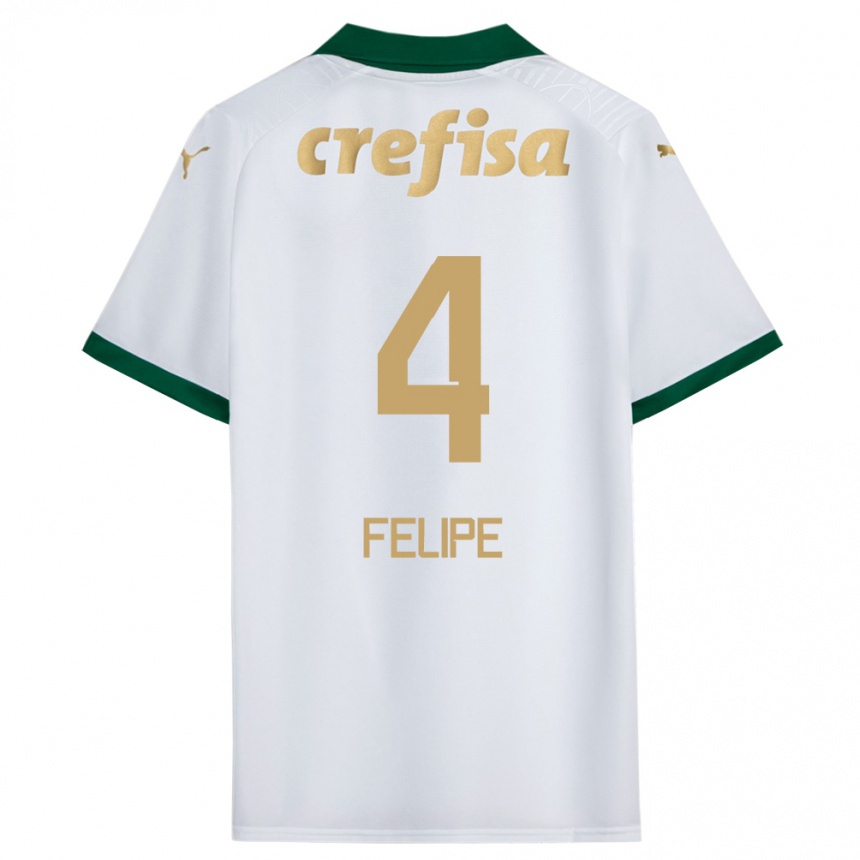 Mujer Fútbol Camiseta Pedro Felipe #4 Blanco Verde 2ª Equipación 2024/25 Perú