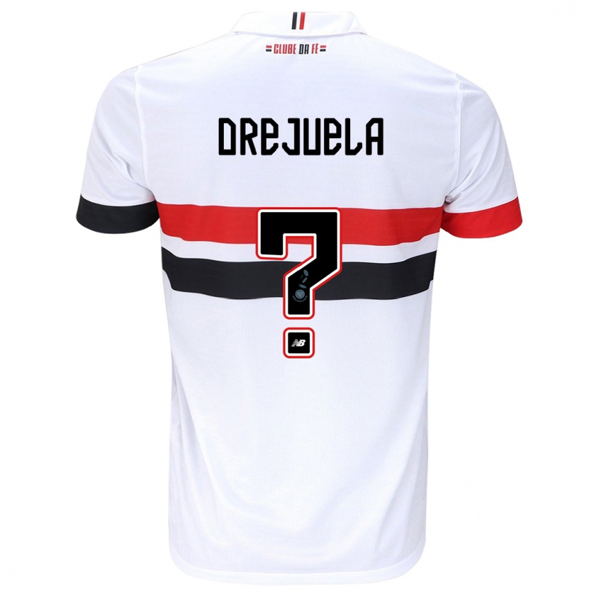 Niño Fútbol Camiseta Luis Orejuela #0 Blanco Rojo Negro 1ª Equipación 2024/25 Perú