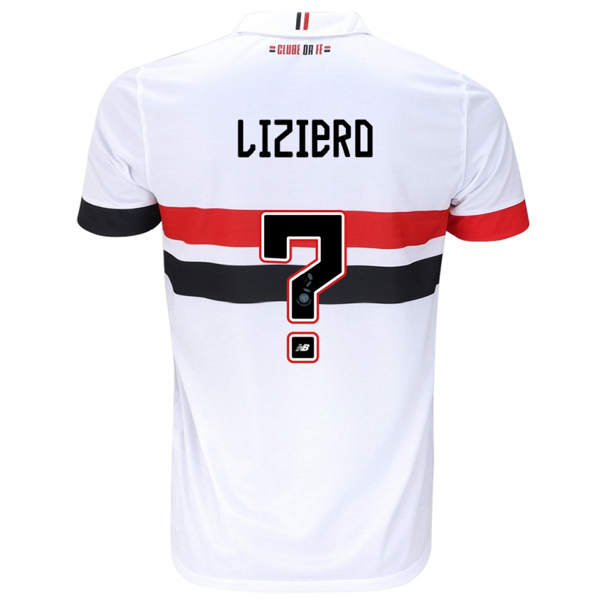 Niño Fútbol Camiseta Liziero #0 Blanco Rojo Negro 1ª Equipación 2024/25 Perú