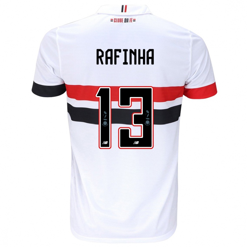 Niño Fútbol Camiseta Rafinha #13 Blanco Rojo Negro 1ª Equipación 2024/25 Perú