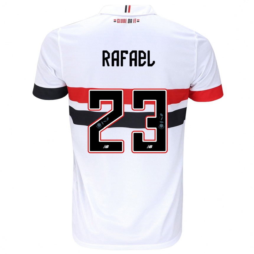 Niño Fútbol Camiseta Rafael #23 Blanco Rojo Negro 1ª Equipación 2024/25 Perú