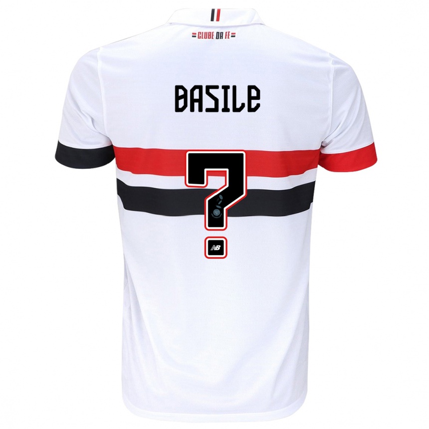 Niño Fútbol Camiseta Basile #0 Blanco Rojo Negro 1ª Equipación 2024/25 Perú