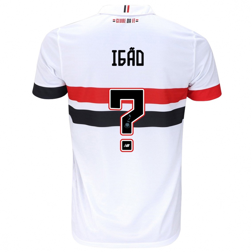 Niño Fútbol Camiseta Igão #0 Blanco Rojo Negro 1ª Equipación 2024/25 Perú