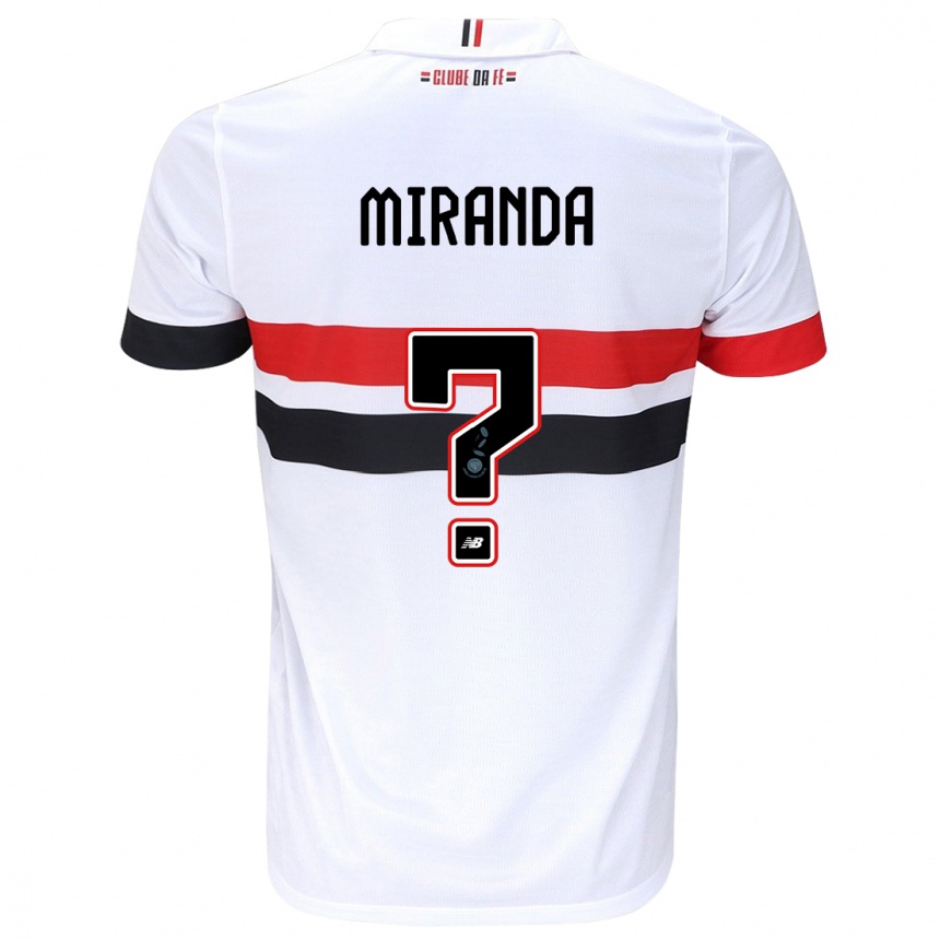 Niño Fútbol Camiseta João Miranda #0 Blanco Rojo Negro 1ª Equipación 2024/25 Perú