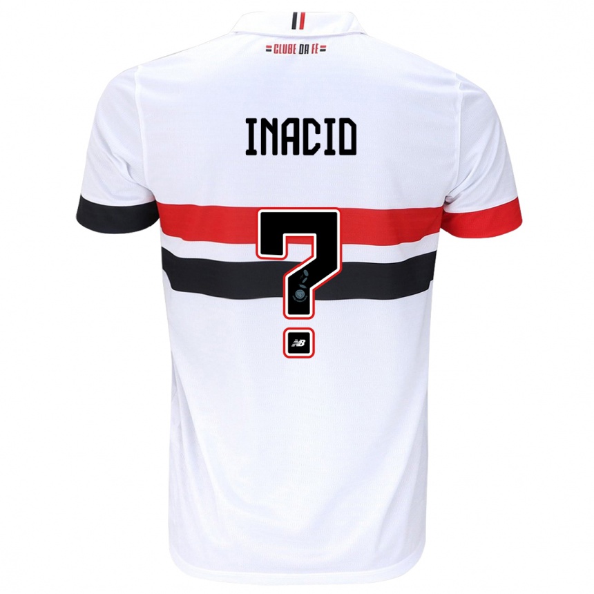 Niño Fútbol Camiseta Lucas Inácio #0 Blanco Rojo Negro 1ª Equipación 2024/25 Perú