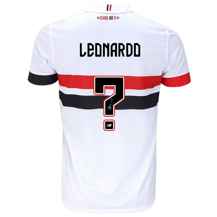 Niño Fútbol Camiseta Hugo Leonardo #0 Blanco Rojo Negro 1ª Equipación 2024/25 Perú