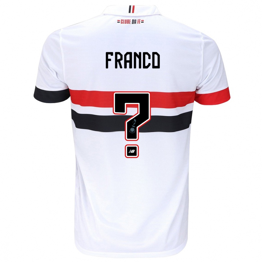 Niño Fútbol Camiseta Franco #0 Blanco Rojo Negro 1ª Equipación 2024/25 Perú