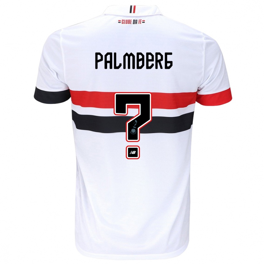 Niño Fútbol Camiseta Palmberg #0 Blanco Rojo Negro 1ª Equipación 2024/25 Perú