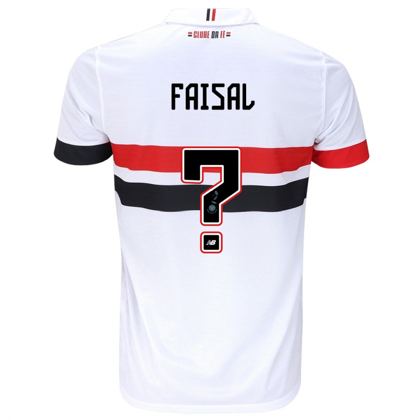 Niño Fútbol Camiseta King Faisal #0 Blanco Rojo Negro 1ª Equipación 2024/25 Perú