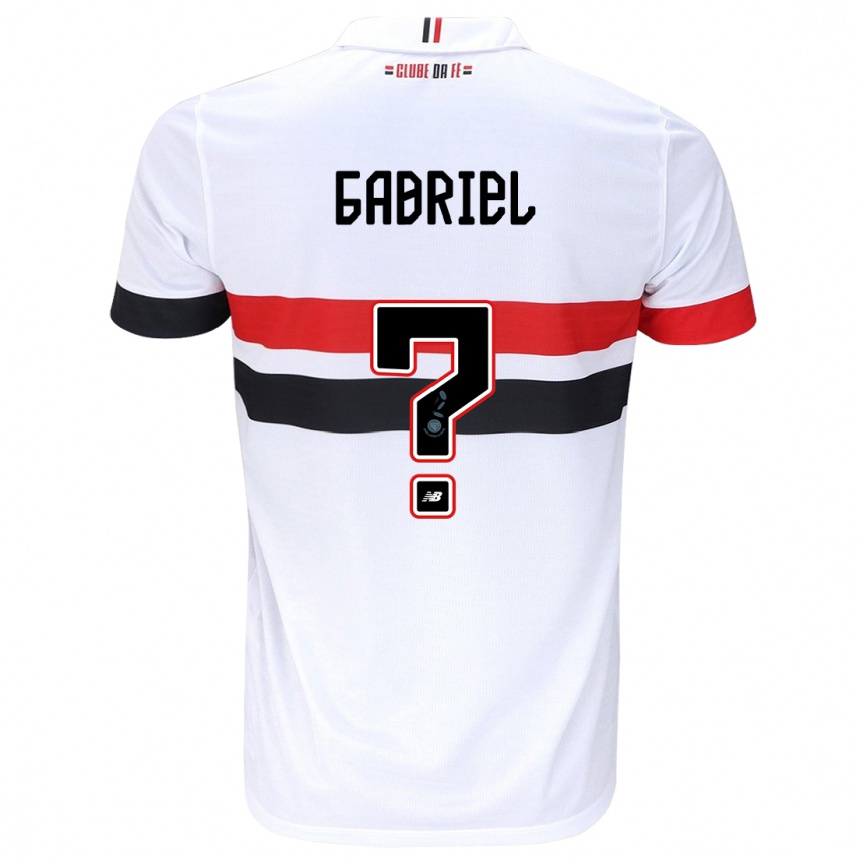 Niño Fútbol Camiseta Gabriel Bruno #0 Blanco Rojo Negro 1ª Equipación 2024/25 Perú