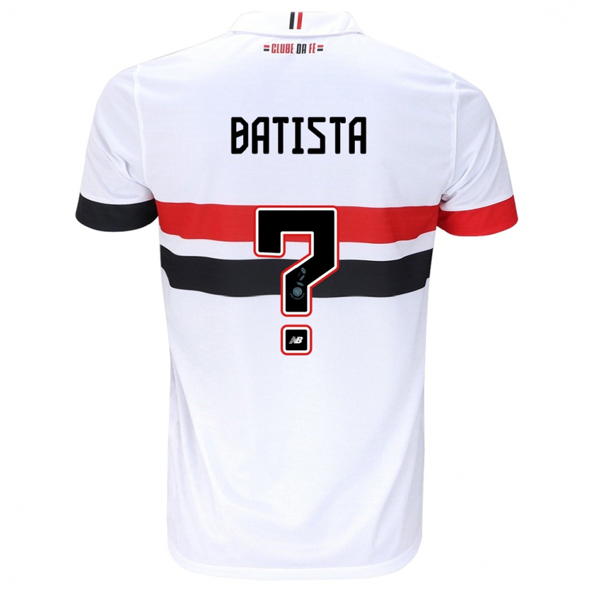 Niño Fútbol Camiseta Guilherme Fumaça #0 Blanco Rojo Negro 1ª Equipación 2024/25 Perú