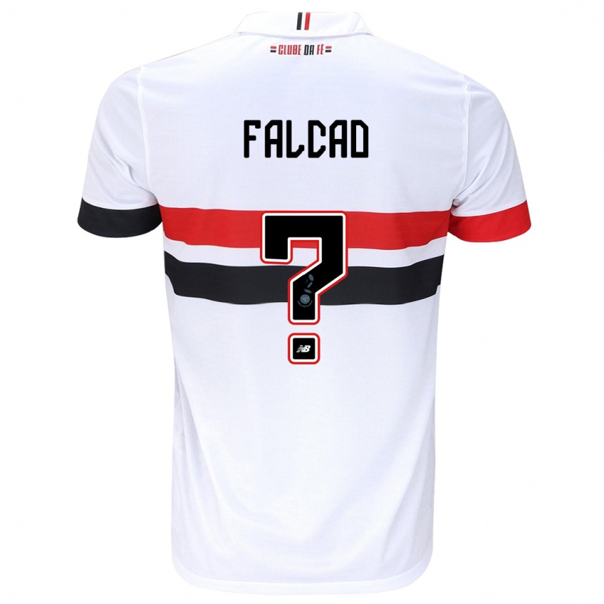 Niño Fútbol Camiseta Gabriel Falcão #0 Blanco Rojo Negro 1ª Equipación 2024/25 Perú