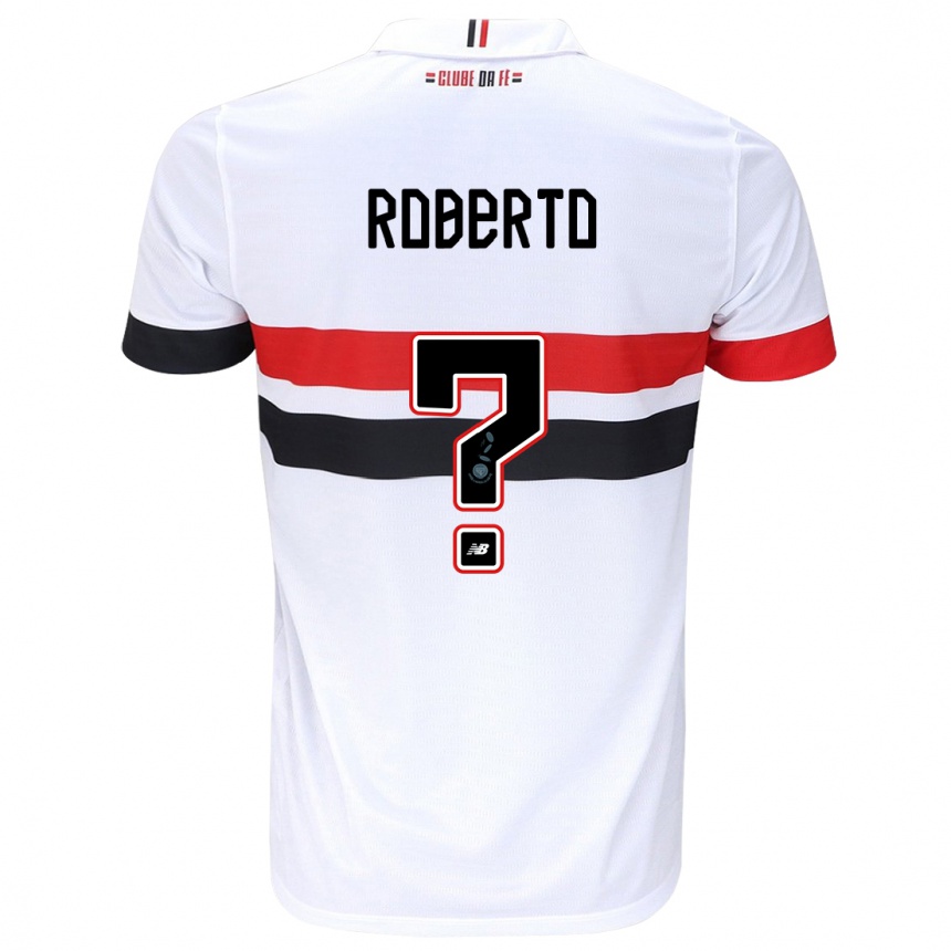 Niño Fútbol Camiseta Roberto #0 Blanco Rojo Negro 1ª Equipación 2024/25 Perú