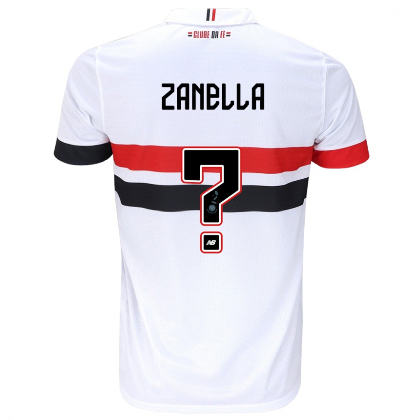 Niño Fútbol Camiseta Matheus Zanella #0 Blanco Rojo Negro 1ª Equipación 2024/25 Perú