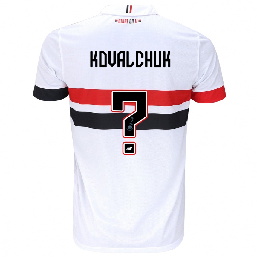 Niño Fútbol Camiseta Filipp Kovalchuk #0 Blanco Rojo Negro 1ª Equipación 2024/25 Perú