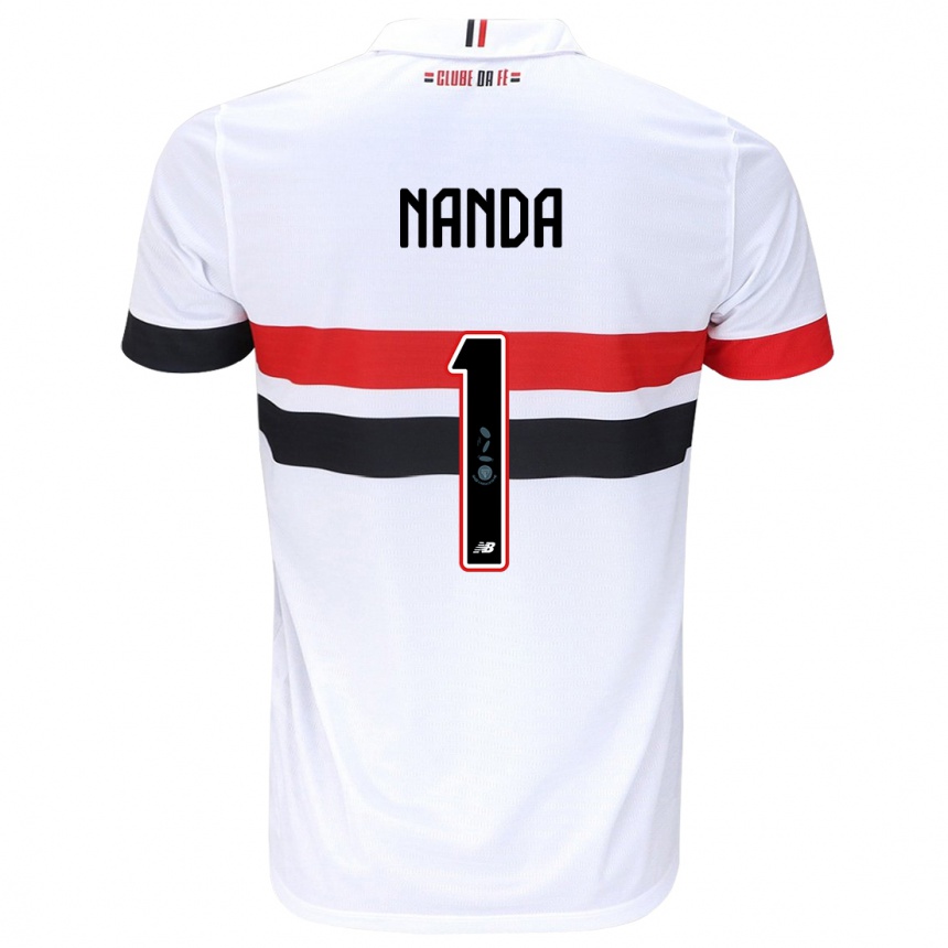 Niño Fútbol Camiseta Nanda #1 Blanco Rojo Negro 1ª Equipación 2024/25 Perú