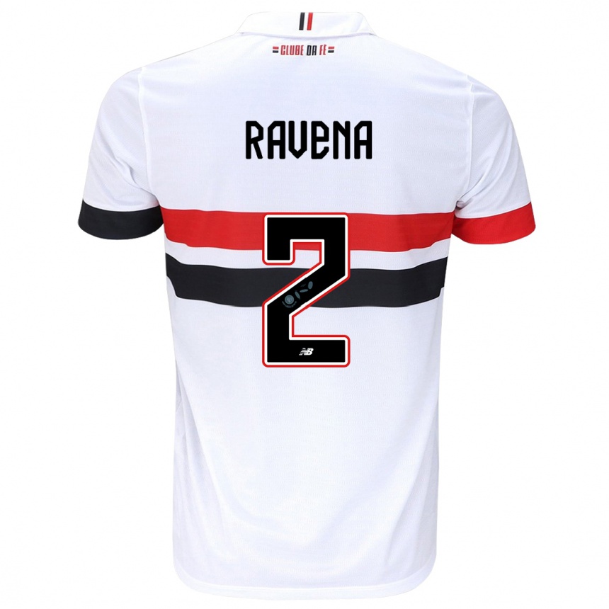 Niño Fútbol Camiseta Ravena #2 Blanco Rojo Negro 1ª Equipación 2024/25 Perú