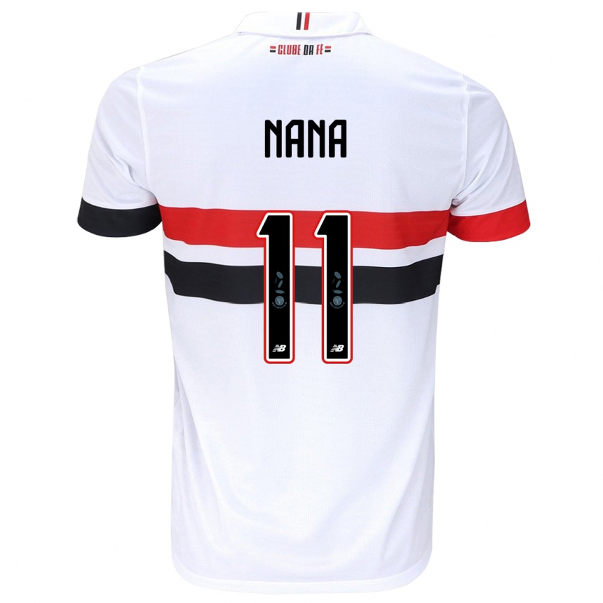 Niño Fútbol Camiseta Naná #11 Blanco Rojo Negro 1ª Equipación 2024/25 Perú