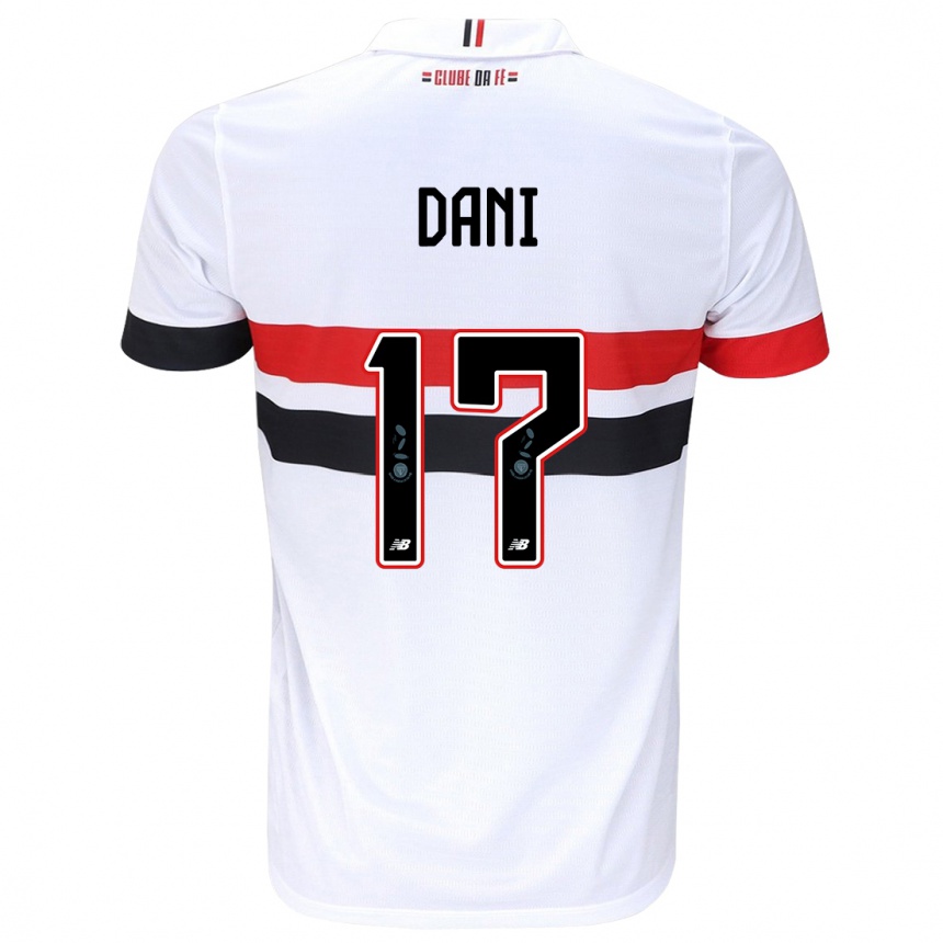 Niño Fútbol Camiseta Dani #17 Blanco Rojo Negro 1ª Equipación 2024/25 Perú