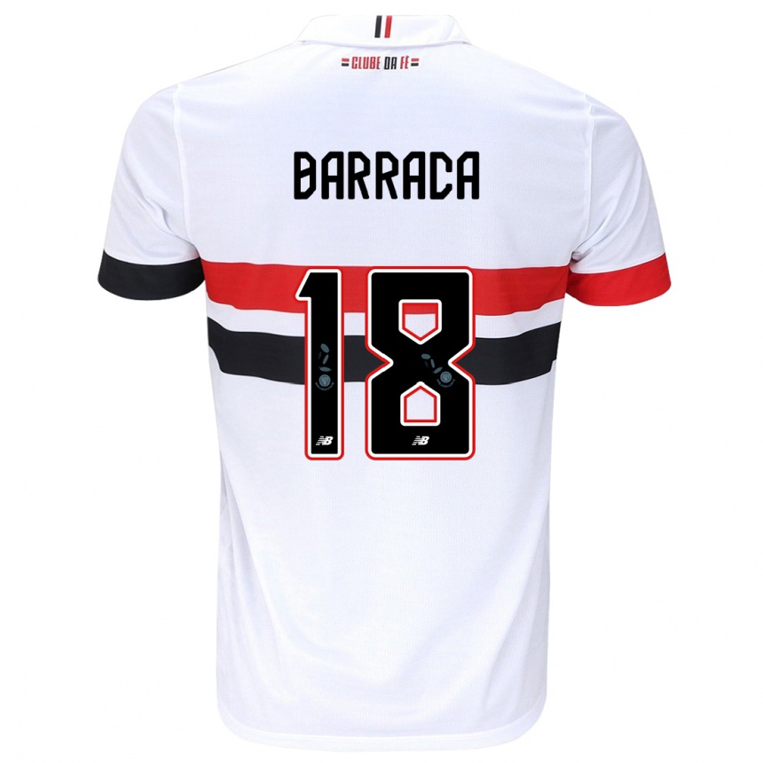 Niño Fútbol Camiseta Barraca #18 Blanco Rojo Negro 1ª Equipación 2024/25 Perú