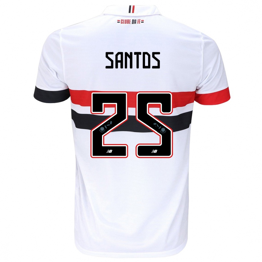 Niño Fútbol Camiseta Mariana Santos #25 Blanco Rojo Negro 1ª Equipación 2024/25 Perú