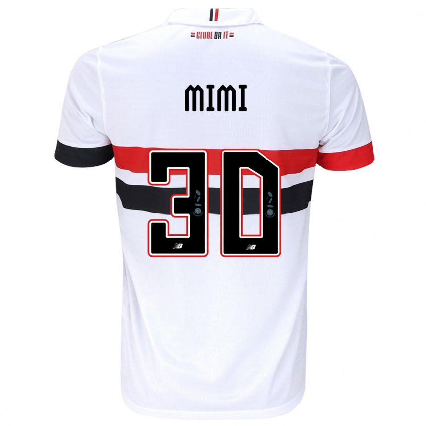 Niño Fútbol Camiseta Mimi #30 Blanco Rojo Negro 1ª Equipación 2024/25 Perú