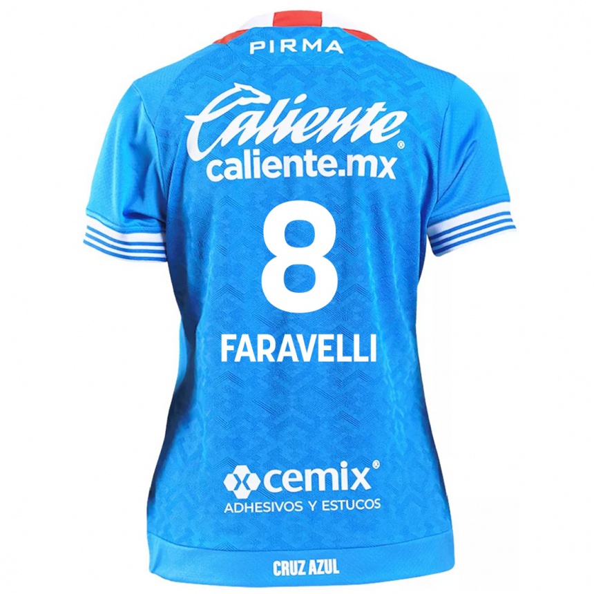 Niño Fútbol Camiseta Lorenzo Faravelli #8 Cielo Azul 1ª Equipación 2024/25 Perú