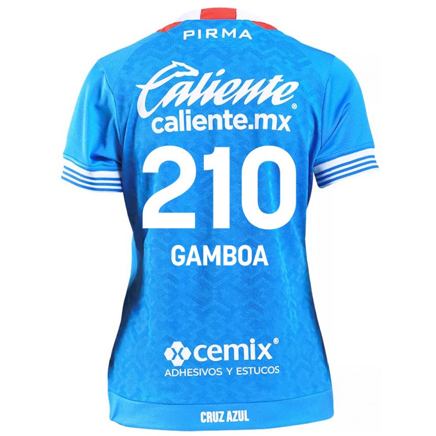 Niño Fútbol Camiseta Bryan Gamboa #210 Cielo Azul 1ª Equipación 2024/25 Perú