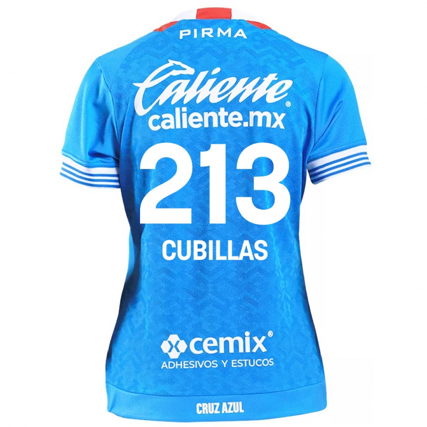 Niño Fútbol Camiseta Andre Cubillas #213 Cielo Azul 1ª Equipación 2024/25 Perú