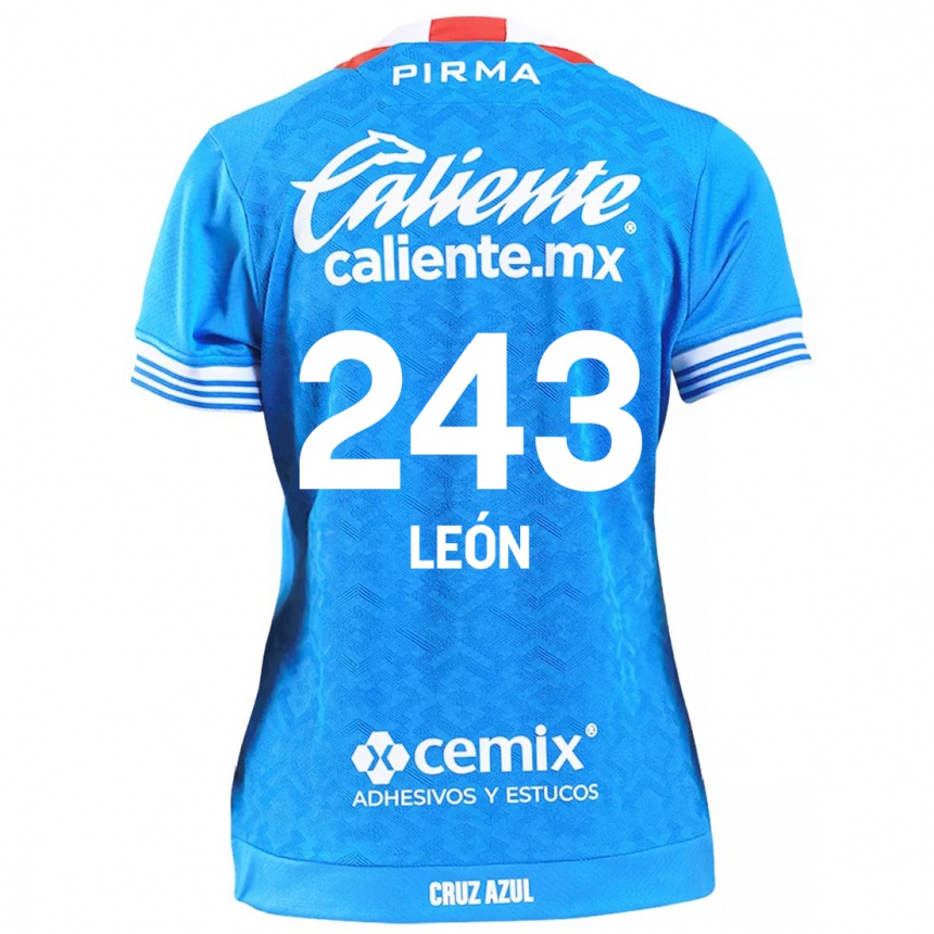 Niño Fútbol Camiseta Cristhian León #243 Cielo Azul 1ª Equipación 2024/25 Perú