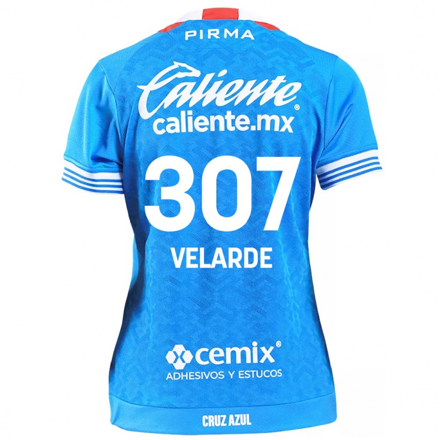 Niño Fútbol Camiseta Juan Velarde #307 Cielo Azul 1ª Equipación 2024/25 Perú