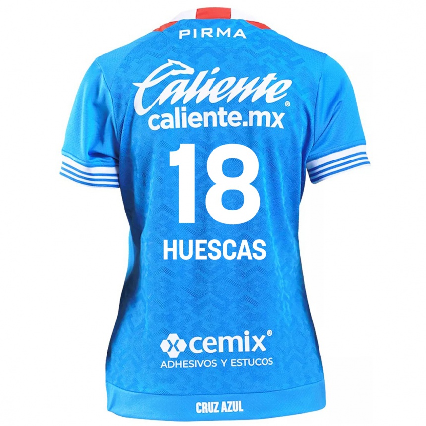 Niño Fútbol Camiseta Rodrigo Huescas #18 Cielo Azul 1ª Equipación 2024/25 Perú