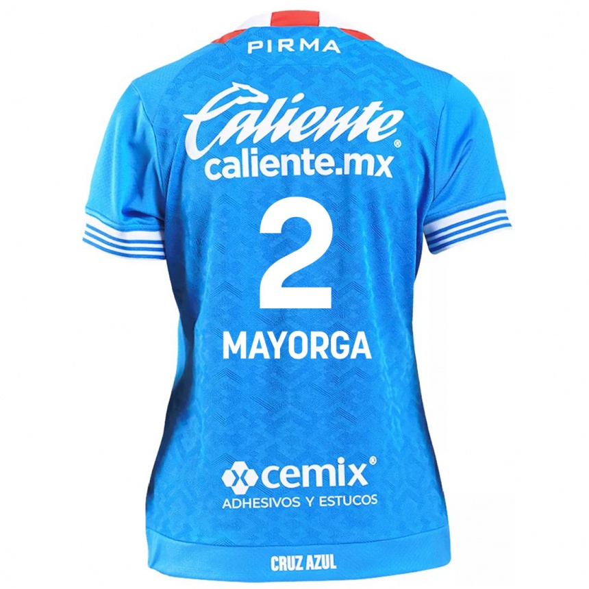 Niño Fútbol Camiseta Alejandro Mayorga #2 Cielo Azul 1ª Equipación 2024/25 Perú