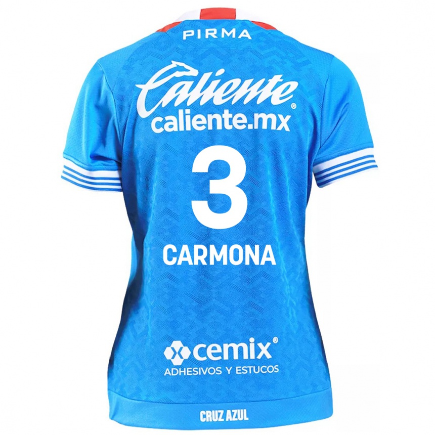 Niño Fútbol Camiseta Edith Carmona #3 Cielo Azul 1ª Equipación 2024/25 Perú