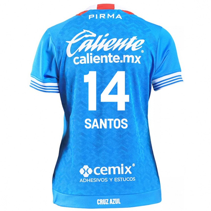 Niño Fútbol Camiseta Eleisa Santos #14 Cielo Azul 1ª Equipación 2024/25 Perú