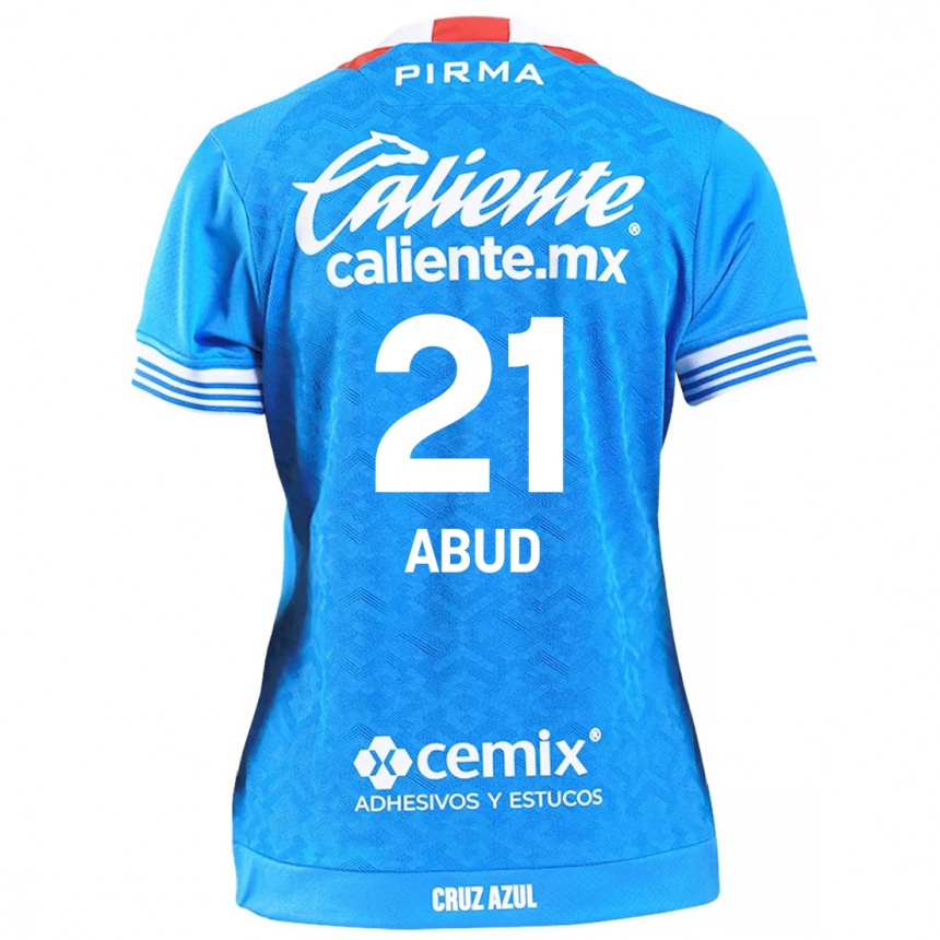 Niño Fútbol Camiseta Karime Abud #21 Cielo Azul 1ª Equipación 2024/25 Perú