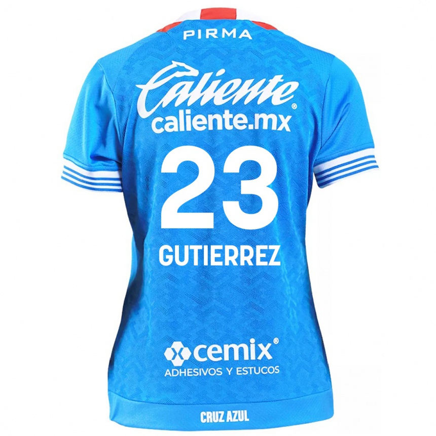 Niño Fútbol Camiseta Ivonne Gutierrez #23 Cielo Azul 1ª Equipación 2024/25 Perú