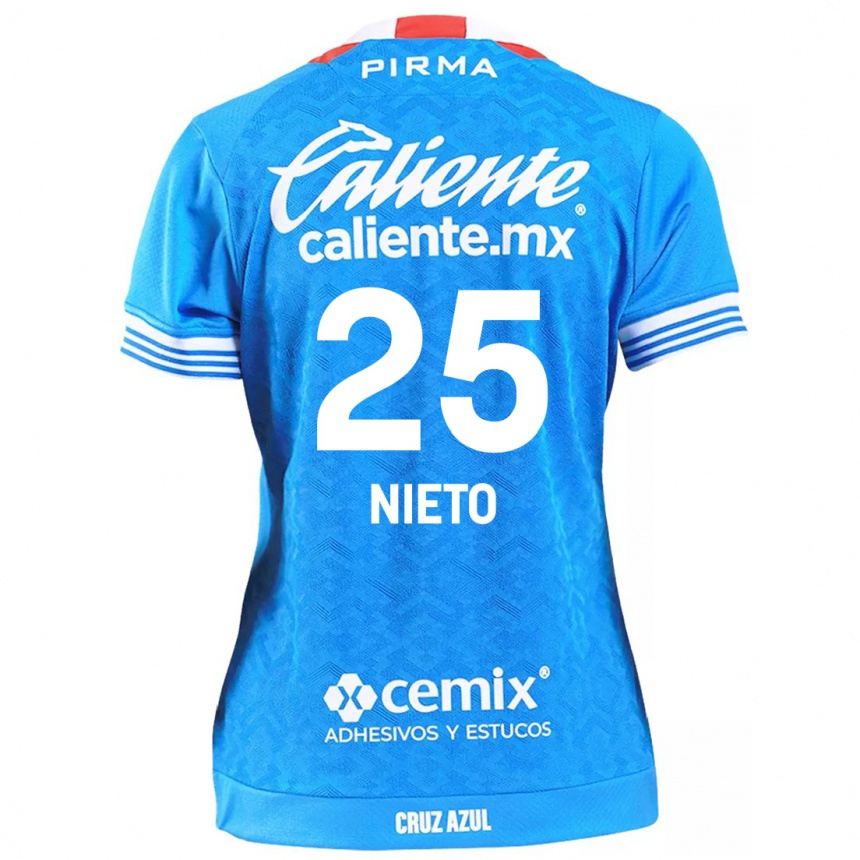 Niño Fútbol Camiseta Natsidieli Nieto #25 Cielo Azul 1ª Equipación 2024/25 Perú