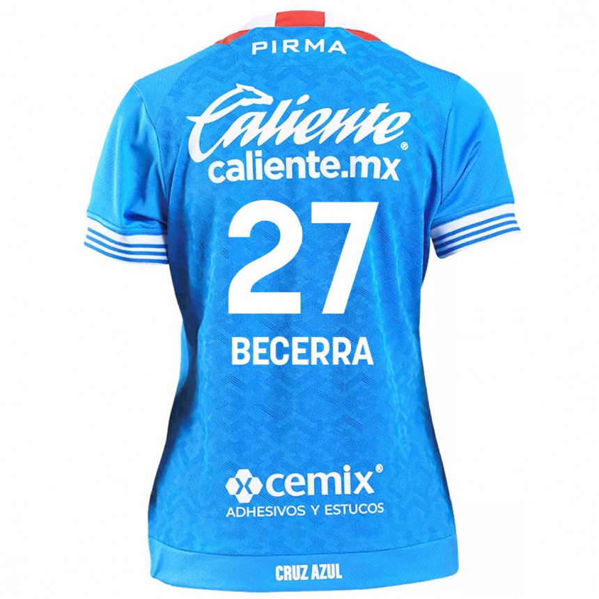 Niño Fútbol Camiseta Ana Becerra #27 Cielo Azul 1ª Equipación 2024/25 Perú