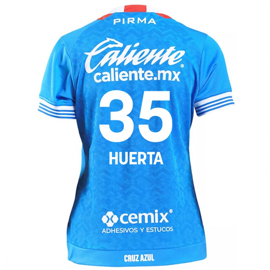 Niño Fútbol Camiseta Renata Huerta #35 Cielo Azul 1ª Equipación 2024/25 Perú